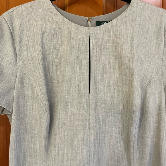 Ralph Lauren Light Gray Midi A-Line Dress - Picture 2 of 5